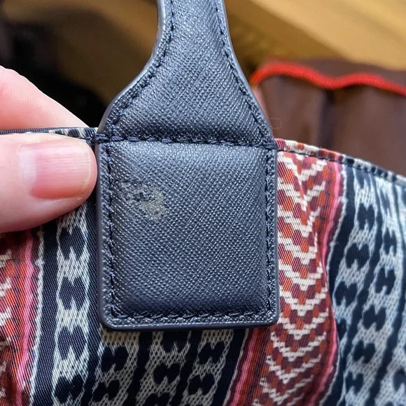 Tory Burch Navy and Red Patterned Tote Nylon Tory Burch - Picture 4 of 7